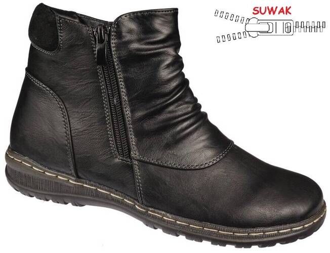 Buty zimowe damskie Cabin D9676-1BL czarne rozm.37-42