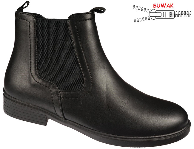 Buty zimowe damskie Cabin D2035-1BL czarne rozm.36-41