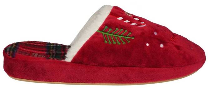 American Club DSL-12 women's textile slippers, red and navy blue, sizes 37-41