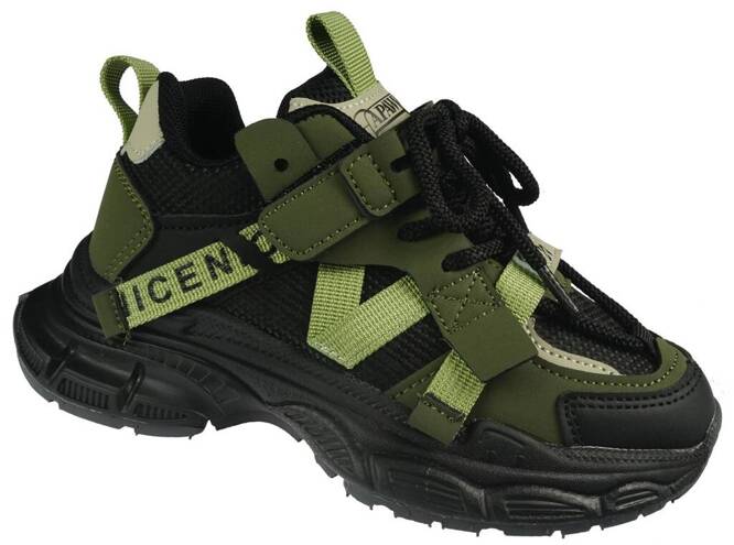 Apawwa CG575BLKH children's sports shoes black-green size 32-37