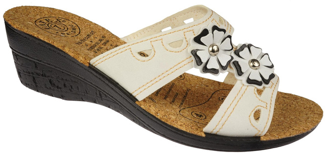 Women's Turkish flip-flops Fatex DF2403, white, sizes 36-40