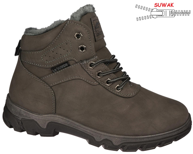 Le Scarpe DA7124-5GY youth winter shoes, gray, sizes 36-41