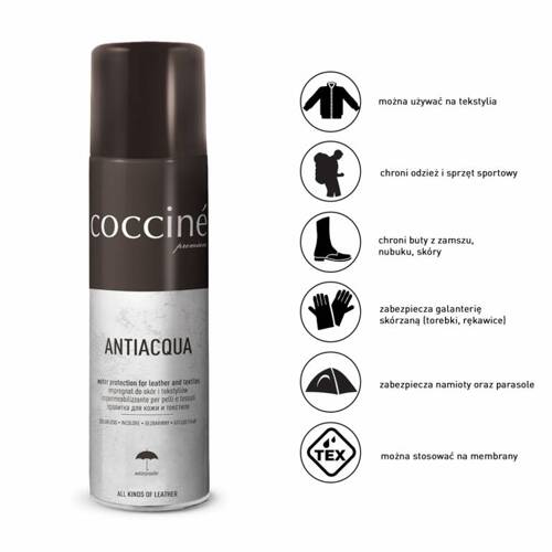 Impregnat do skór i tektyliów Cocciné ANTIACQUA SPRAY