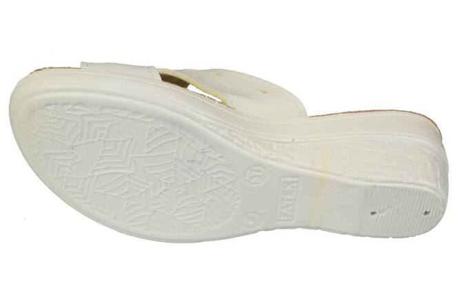 Women's Turkish flip-flops Fatex DF2401, white, sizes 36-40