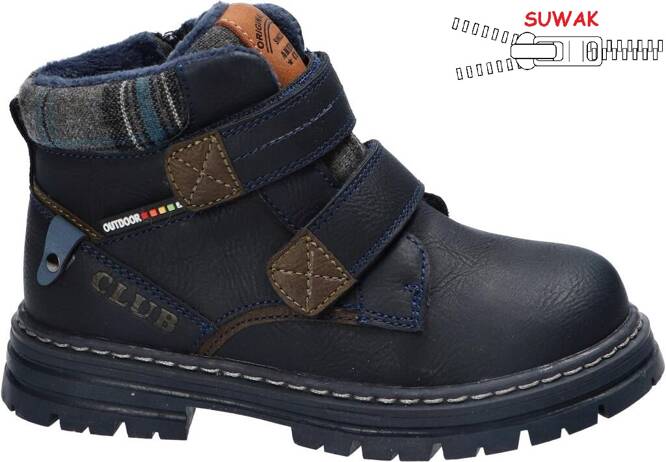 Buty zimowe dziecięce American Club BXD-103 czarne i camelowe rozm.29-33