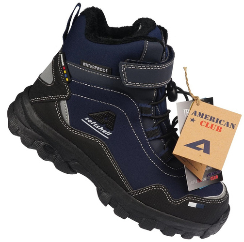 Buty trekkingowe młodzieżowe American Club DRL-87 granatowe rozm.37,38