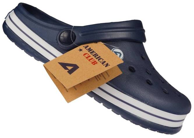 American Club MNH-01 men's pool slippers, black and navy blue, size 41-45