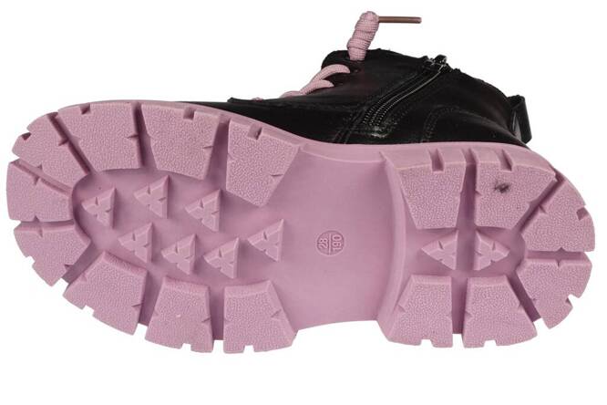 Children's transitional shoes Apawwa CND741BLPU black and purple sizes 32-37