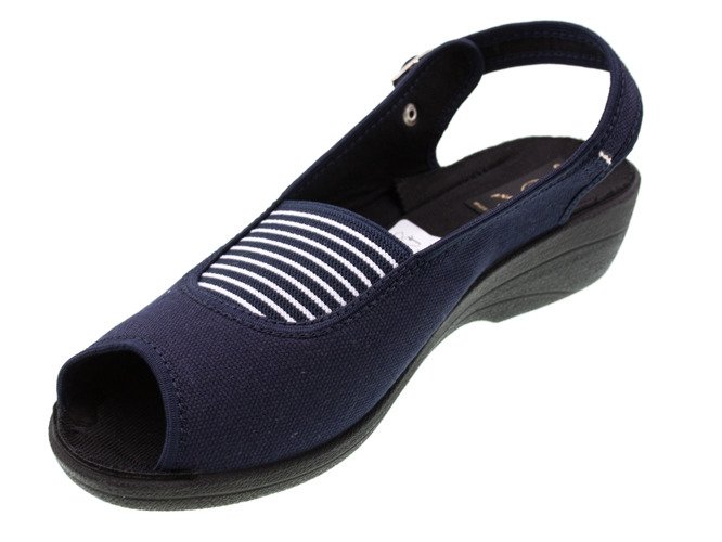 Women's textile slippers Skarbek D423 navy blue, size 36-41