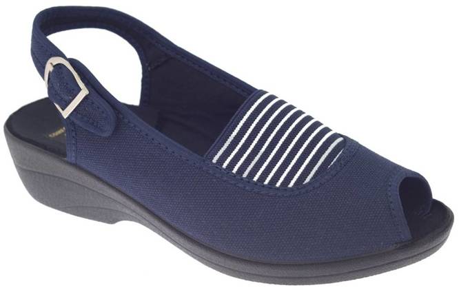 Women's textile slippers Skarbek D423 navy blue, size 36-41