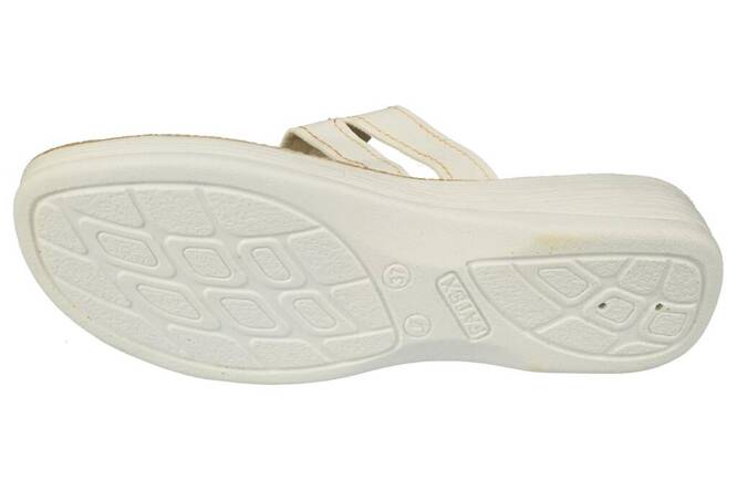 Women's Turkish flip-flops Fatex DF2402, white, sizes 36-40