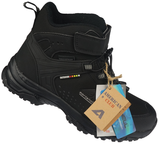 Buty trekkingowe młodzieżowe American Club DWT-66 czarne i granatowe rozm.37-41