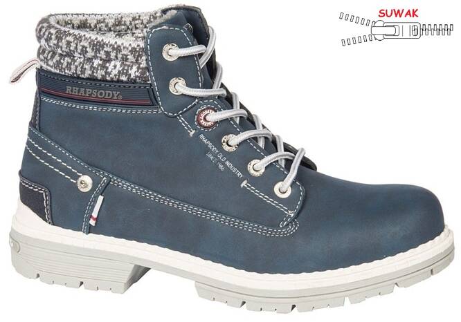 Buty zimowe dziecięce American Club C-708121-W granatowe i białe rozm.32-36