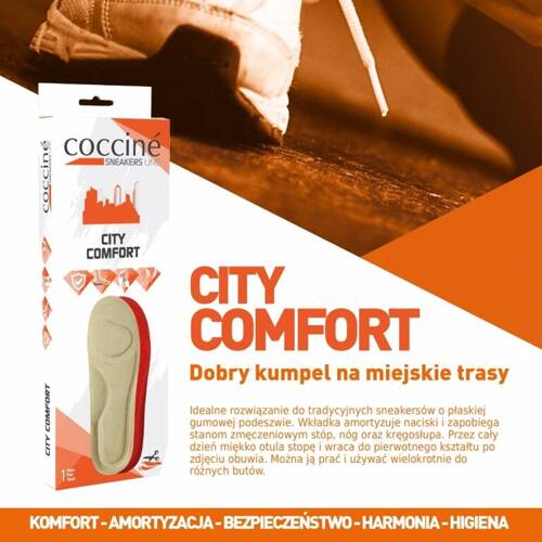 Cocciné CITY COMFORT shoe insoles, sizes 36-47