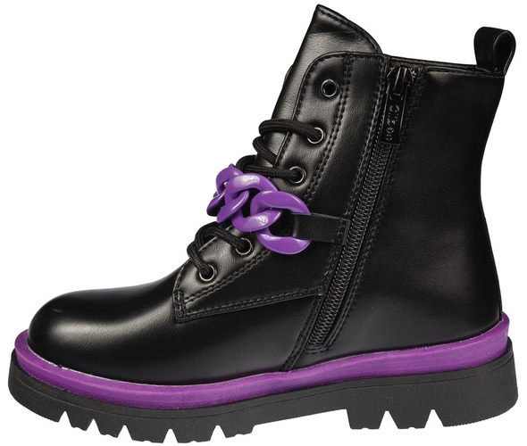 Children's winter shoes Clibee BA134BLPU black and purple size 27-32