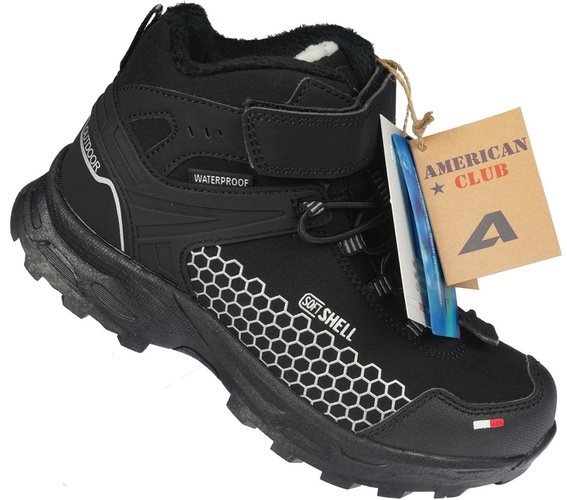 Children's winter shoes American Club CHL-25 black or navy blue size 32-36