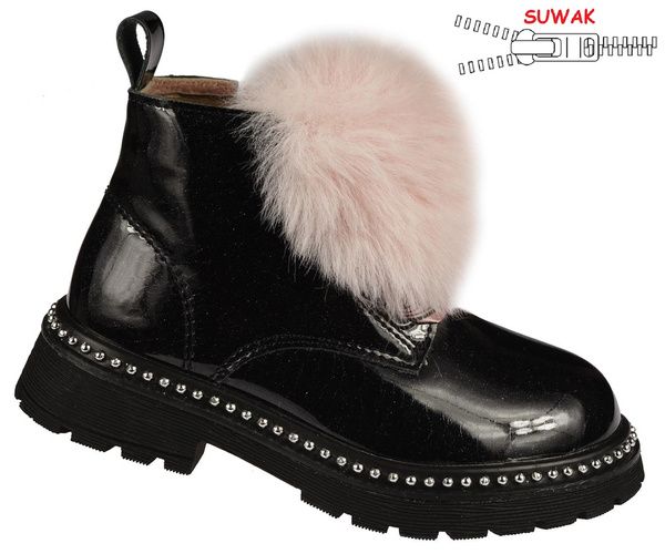 Buty zimowe dziecięce Apawwa ANQ736BL czarne rozm.19-24