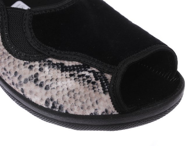 Women's textile slippers Skarbek D2400, black, size 36-41