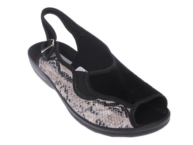 Women's textile slippers Skarbek D2400, black, size 36-41