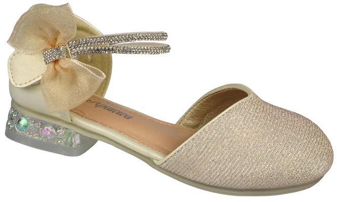 Children's ballet flats Apawwa CM554GO, gold holographic, sizes 31-36