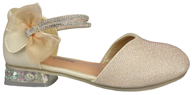 Children's ballet flats Apawwa CM554GO, gold holographic, sizes 31-36