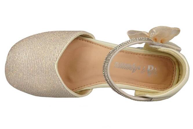 Children's ballet flats Apawwa CM554GO, gold holographic, sizes 31-36