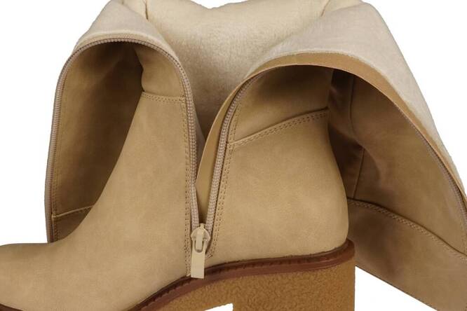 Sergio Leone DKZ930BE women's winter boots, beige, sizes 36-40