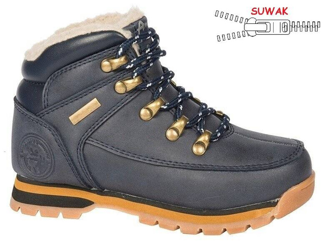 Children's winter shoes American Club BK152619 yellow and navy blue, size 27-31