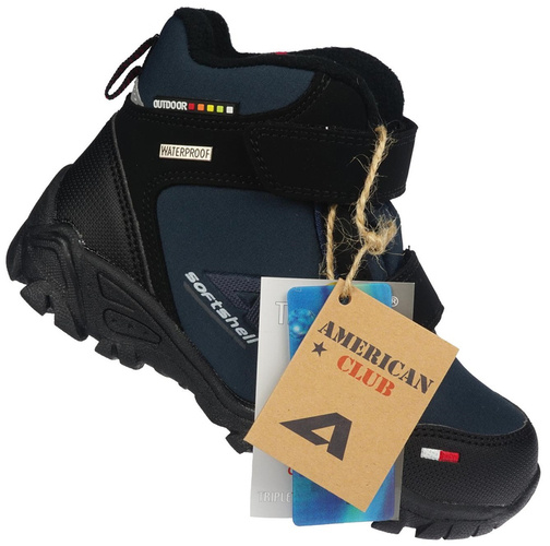 American Club BWT-70 children's winter shoes, black and navy blue, size 27-31