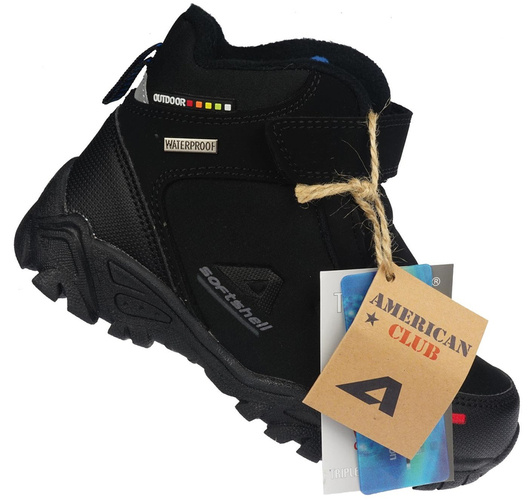 American Club BWT-70 children's winter shoes, black and navy blue, size 27-31