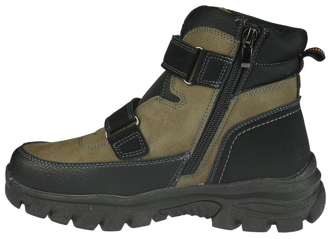 American Club CXD-99 children's winter shoes, navy blue and camel, sizes 33-37