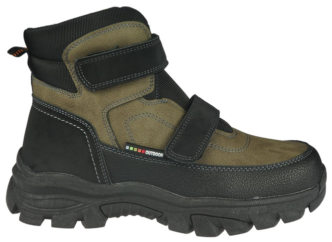 American Club CXD-99 children's winter shoes, navy blue and camel, sizes 33-37