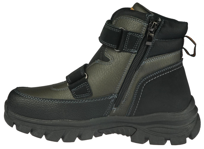 American Club CXD-99 children's winter shoes, navy blue and camel, sizes 33-37