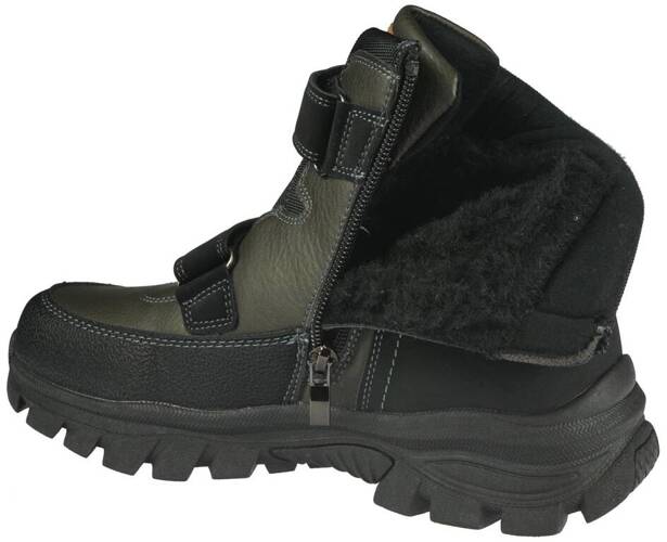 American Club CXD-99 children's winter shoes, navy blue and camel, sizes 33-37