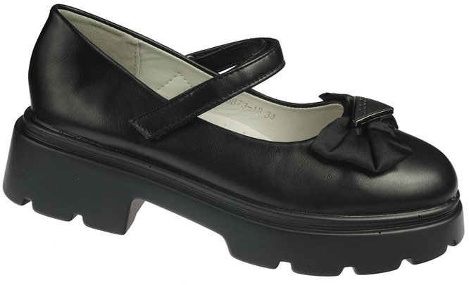 Girls' half-shoes BESSKY CYJ3873-1BBL black matte size 30-37