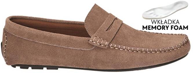 American Club MCY-117 men's moccasins, beige, sizes 41-45