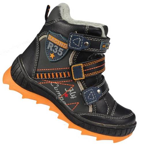 Children's winter shoes American Club B-87326 gray and black, size 24-28