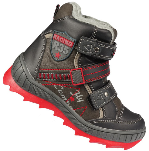 Children's winter shoes American Club B-87326 gray and black, size 24-28