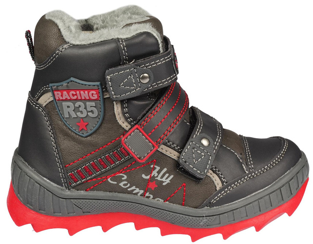 Children's winter shoes American Club B-87326 gray and black, size 24-28