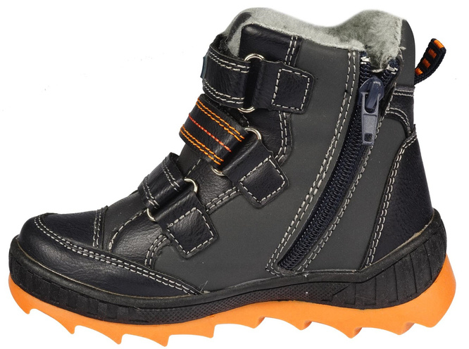 Children's winter shoes American Club B-87326 gray and black, size 24-28