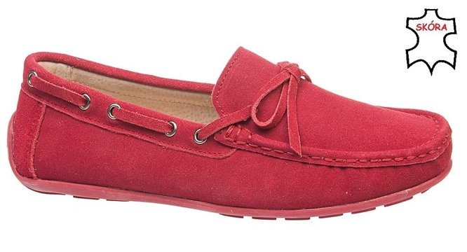 Women's loafers American Club DJK-06CZ red size 37-41