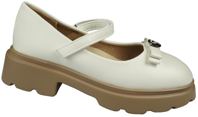 Girls' half-shoes BESSKY CYJ3874-7BWH white size 30-37