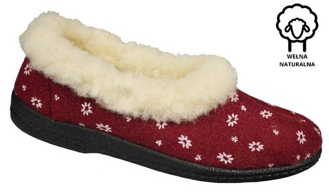 Women's slippers Bies DBJ0W35BO burgundy, size 36-42