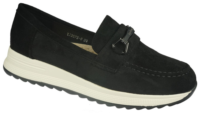 Women's moccasins Purlina DYJ3575-8BL black size 36-41