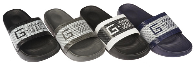 Men's swimming pool flip-flops Sport MT8035 black, white, navy blue and gray sizes 41-46