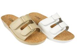 Women's slippers Seven Lemon D71A173 white and beige, size 36-41