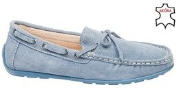 Women's loafers American Club DJK-07 light blue size 37-41