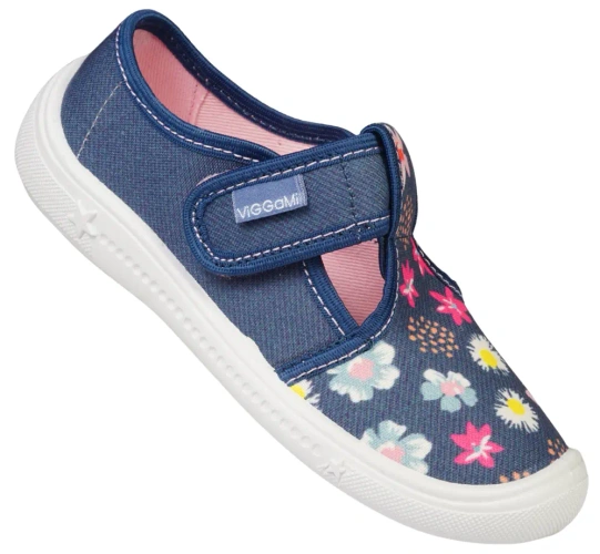 Children’s sneakers Viggami MELANIA DRUK navy, sizes 26–34.