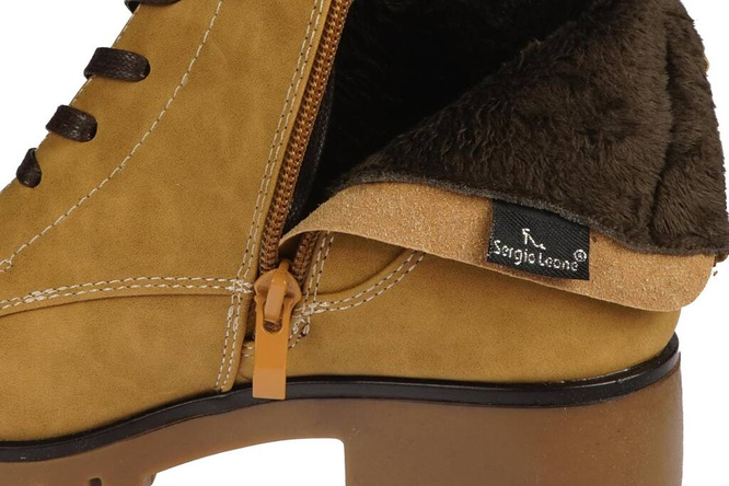 Women's winter shoes Sergio Leone D711-1NZO yellow size 36-40