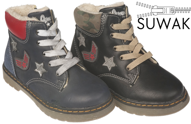 Children's winter shoes American Club B10097C-A1 navy blue and black sizes 25-30
